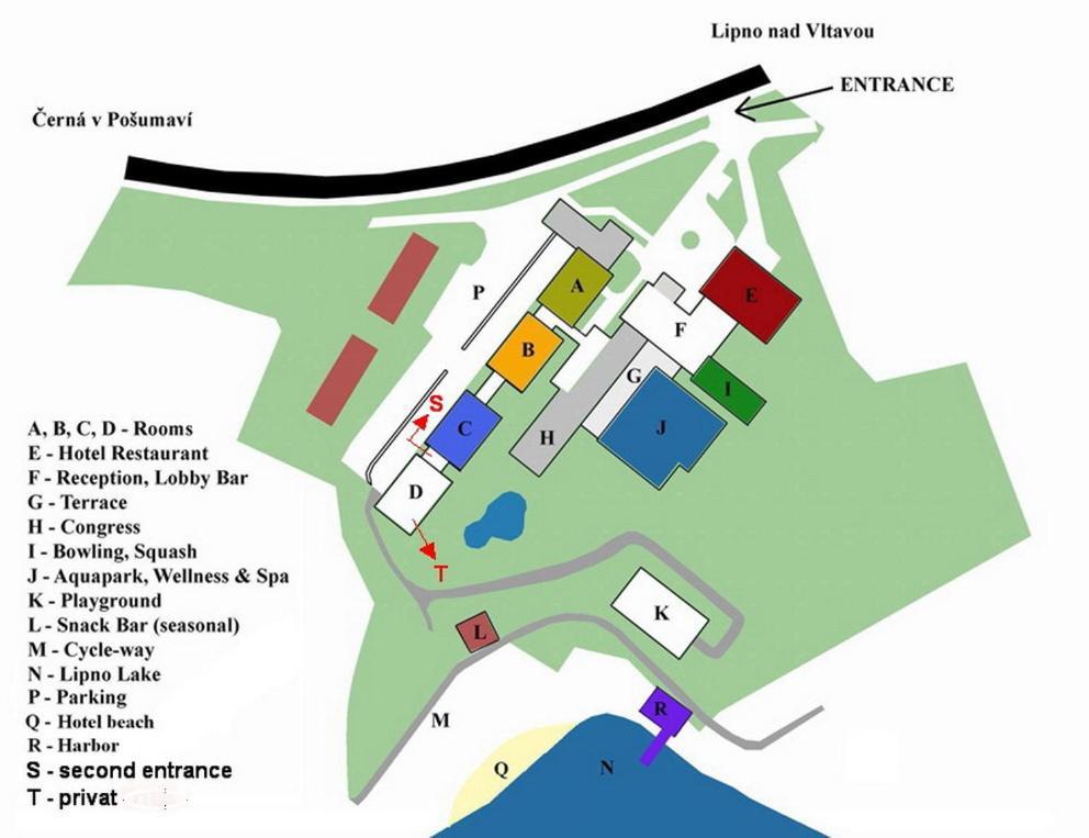 Lipno Wellness - Frymburk C104 Privat Family Room Bagian luar foto